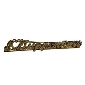 Women’s “I ❤️ Tupperware” Gold Tone Script Lapel Pin